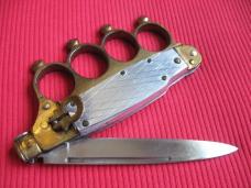 Unique German Leverlock Brass Knuckle Switchblade Knife