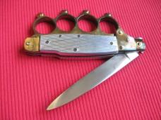 Unique German Leverlock Brass Knuckle Switchblade Knife