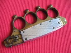 Unique German Leverlock Brass Knuckle Switchblade Knife