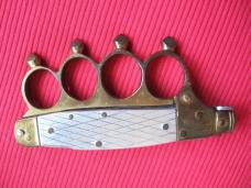 Unique German Leverlock Brass Knuckle Switchblade Knife