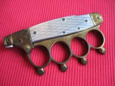 Unique German Leverlock Brass Knuckle Switchblade Knife