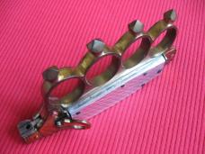 Unique German Leverlock Brass Knuckle Switchblade Knife