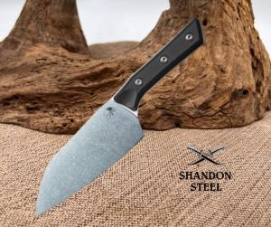 Microtech Santoku 6" Black G-10 Handle w/ Stonewash M390 3200-10BK Kitchen Knife