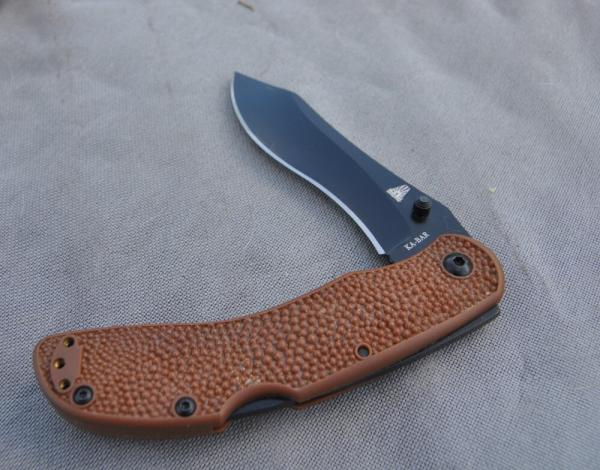 KA-BAR 5597 Brown Pebble Finish Mint Recurve 4 1/2" Closed Pocket Clip Thumb Ramp Top Lock KA-BAR 5597 Brown Pebble Finish Mint Recurve 4 1/2" Closed Pocket Clip Thumb Ramp Top Lock
