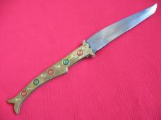 Large 14 1/2" Made in India Brass Leverlock Switchblade Knife