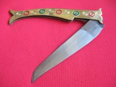 Large 14 1/2" Made in India Brass Leverlock Switchblade Knife