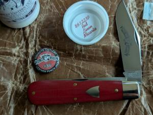 GEC Great Eastern Cutlery #86 Tidioute Bull Hide Carver #861223P Red Micarta