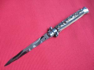 Vintage Italian 11" Rostfrei STAG KRISS Stiletto Switchblade Knife.