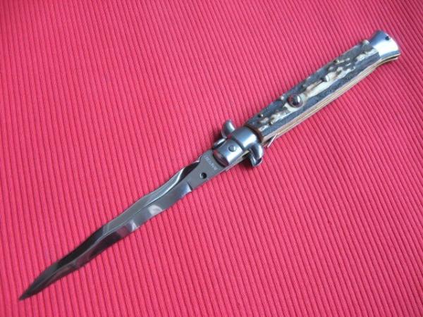 Vintage Italian 11" Rostfrei STAG KRISS Stiletto Switchblade Knife.