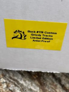 BUCK 119 ** DAVID YELLOWHORSE CUSTOM GRIZZLY TRACKS ARTIST PROOF