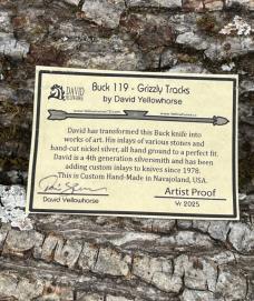 BUCK 119 ** DAVID YELLOWHORSE CUSTOM GRIZZLY TRACKS ARTIST PROOF