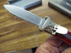 Hubertus Knife Shellpuller Patronenzieher Solingen Germany Rare Red Bone Large Size 11 UNUSED NIB.