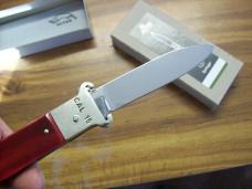 Hubertus Knife Shellpuller Patronenzieher Solingen Germany Rare Red Bone Large Size 11 UNUSED NIB.