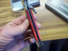 Hubertus Knife Shellpuller Patronenzieher Solingen Germany Rare Red Bone Large Size 11 UNUSED NIB.