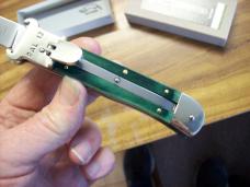Hubertus Knife Shellpuller Patronenzieher Solingen Germany Rare Green Bone Large Size 11 UNUSED NIB.