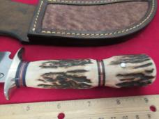  Jim Behring  Treeman Knives Custom Stag Handle Fixed Blade