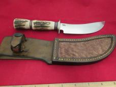  Jim Behring  Treeman Knives Custom Stag Handle Fixed Blade
