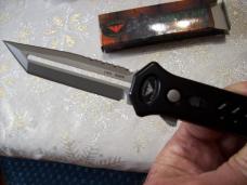 Paragon X OTF Automatic U.S.A. Tanto Partial Serrated S30V Beadblast Bld.W/Safety UNUSED W/Orig. Box