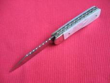 HUBERTUS Rare Pen Blade Release German Leverlock Knife - Genuine Pearl