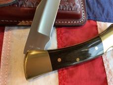 1986 Case xx Shark Tooth Folding Hunter w/ Wood Handles (P197 L SSP) +Orig Sheath & Box