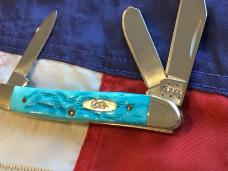 2004 Case xx Stockman Knife (MDL# 63087 WH SS) w/ Sweet Caribbean Blue Bone Handles -NOS & M/NM