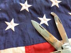 Vintage J A Henckels 2 Blade Multi Blade Knife & Super Stag Handles mdl# 2106