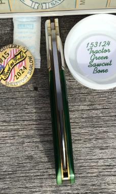 Great Eastern Cutlery 153124 Sheep Foot Barlow Tractor Green Sawcut Bone