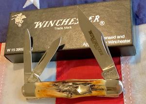 1991 Winchester (by Queen) Hump Back / Balloon Whittler (Mdl#3902 S) w/ Super Stag Handles