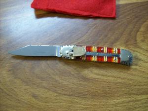 Hubertus Knife Solingen Germany Small Custom 08 Rare Candy Stripe 1 of 1 Lillyput UNUSED 