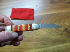 Hubertus Knife Solingen Germany Small Custom 08 Rare Candy Stripe 1 of 1 Lillyput UNUSED 