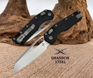 Microtech Knives USA MSI RAM LOK Black Polymer Injection Molded Red Back Strap  