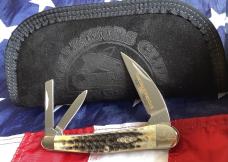 Case xx collectors club, 2002 Seahorse Whittler (Mdl# 6355WH SS) w/ Burnt Moss Bone Handles -NOS