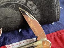 Case xx collectors club, 2002 Seahorse Whittler (Mdl# 6355WH SS) w/ Burnt Moss Bone Handles -NOS