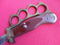 Unique German Brass Knuckle Switchblade Knife