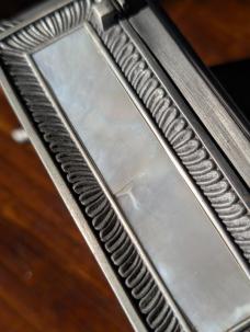 Case mother of pearl box with mother of pearl knife. 