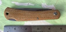 Smith & Sons Mudbug (sodbuster type) Lockback Natural Burlap Micarta Stonewash drop point