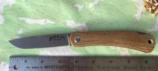 Smith & Sons Mudbug (sodbuster type) Lockback Natural Burlap Micarta Stonewash drop point