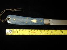Great Eastern Cutlery GEC Smooth Blue Denim Micarta Stingray Fixed Blade Sheath Knife NIT USA P74525