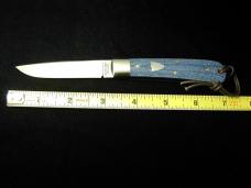 Great Eastern Cutlery GEC Smooth Blue Denim Micarta Stingray Fixed Blade Sheath Knife NIT USA P74525