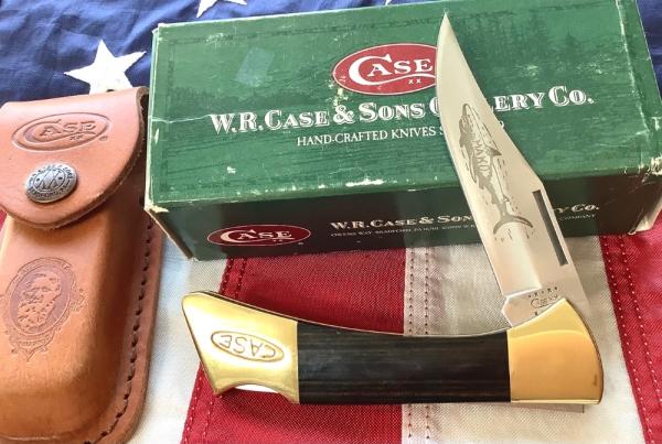 2000 Case xx Mako Shark Folding Hunter w/ Pretty Wood Handles (P58L SSP) +Orig Sheath & Box -NOS 2000 Case xx Mako Shark Folding Hunter w/ Pretty Wood Handles (P58L SSP) +Orig Sheath & Box -NOS