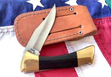 2000 Case xx Mako Shark Folding Hunter w/ Pretty Wood Handles (P58L SSP) +Orig Sheath & Box -NOS