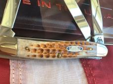 2014 Case xx Stockman w/ Brown Corn Cobb Jigged Bone Handles (mdl# 6318 SS) & USA Flag Shield -NOS
