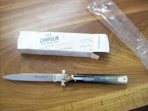 A.G.A. Campolin Italian 9" Dominus Brazilian Horn  Swedgey Blade # GO-DOM23A-HB UNUSED W/Orig. Box
