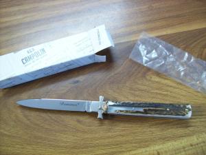 A.G.A. Campolin Italian 9" Dominus Genuine Gnarly Stag/Antler Swedgey Blade UNUSED W/Orig. Box