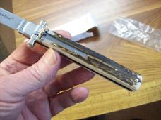 A.G.A. Campolin Italian 9" Dominus Genuine Gnarly Stag/Antler Swedgey Blade UNUSED W/Orig. Box