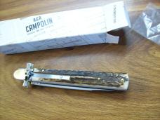 A.G.A. Campolin Italian 9" Dominus Genuine Gnarly Stag/Antler Swedgey Blade UNUSED W/Orig. Box