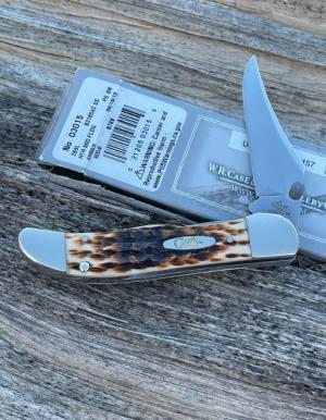 CASE XX ** 2018 KICKSTART AMBER PEACH SEED JIG BONE MID FOLDING HUNTER