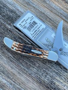 CASE XX ** 2018 KICKSTART AMBER PEACH SEED JIG BONE MID FOLDING HUNTER