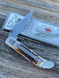 CASE XX ** 2018 KICKSTART AMBER PEACH SEED JIG BONE MID FOLDING HUNTER