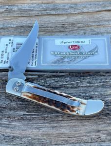 CASE XX ** 2018 KICKSTART AMBER PEACH SEED JIG BONE MID FOLDING HUNTER